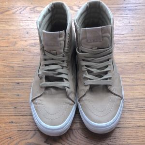 Lightly used tan high top vans